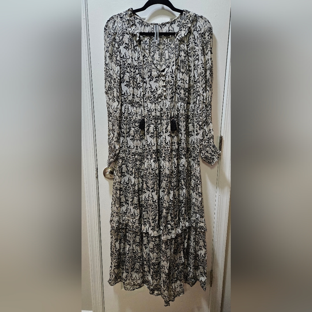 Anthropologie Marais Chiffon Maxi Dress Sz S